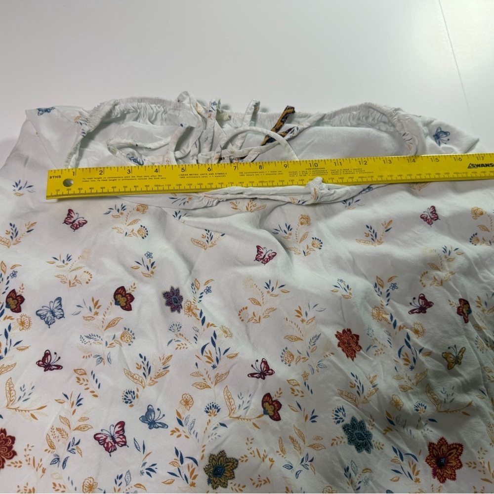 Anthropologie Hem & Thread Cream Floral Mini Dress - Picture 5 of 6